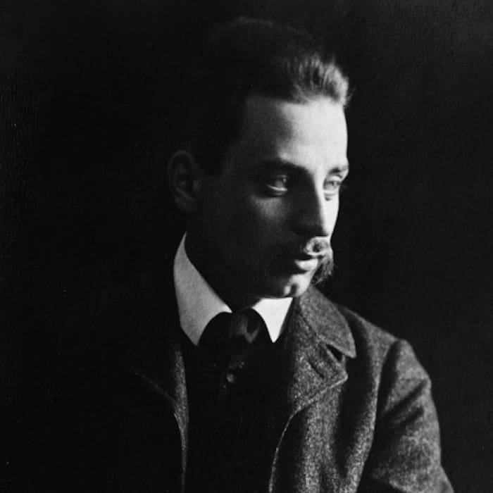 Black and white photograph of Rainer Maria Rilke